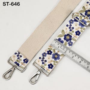 Embroidered Purse Strap Crossbody Strap for Purses Handbag Boho Bag Strap Floral Embroidery Replacement Strap Boho Guitar Strap Gift Wife image 2
