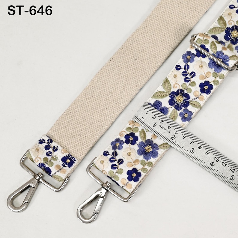 Embroidered Purse Strap Crossbody Strap for Purses Handbag Boho Bag Strap Floral Embroidery Replacement Strap Boho Guitar Strap Gift Wife image 2