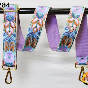 Bandoulière brodée florale pour sac à main sac à main sac à main bohème sangle de remplacement pour broderie sangle de guitare bohème cadeau pour elle