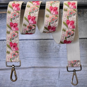 Bestickter Taschengurt Crossbody Gurt für Geldbörsen Boho Bage Strap Stickerei Ersatzgurt Boho Gitarrengurt Handtaschengurt Geschenk für sie