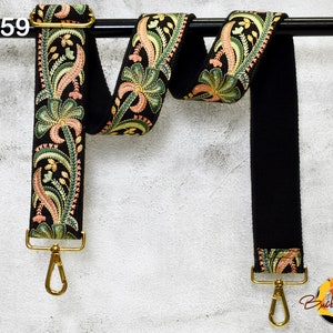 Stickerei verstellbarer Kameragurt Crossbody Gurt für Geldbörsen bestickte Handtasche Boho Taschengurt Ersatzgurt Gitarrengurt Geschenk für sie