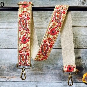 Replacement Strap Boho Guitar Strap Embroidered Purse Strap