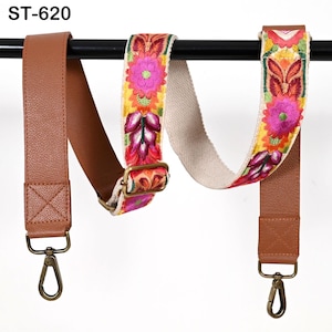 Crossbody Strap Ersatz Braun Leder Handtasche Boho Messenger Bag Verstellbarer Riemen Geldbörsen, Laptop Taschen Stickerei Weihnachtsgeschenk Mutter