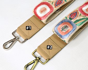 Bolso de mano de cuero de repuesto, estilo bohemio, bandolera con bordado, correa ajustable para cámara, bandolera, monederos, color topo pálido, regalo para amigos