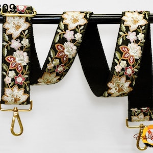 Floral Stickerei Ersatz Handtasche Crossbody Gurt für Geldbörsen bestickt Boho Taschengurt Boho Gitarrengurt Handtasche Gurt Geschenk für sie