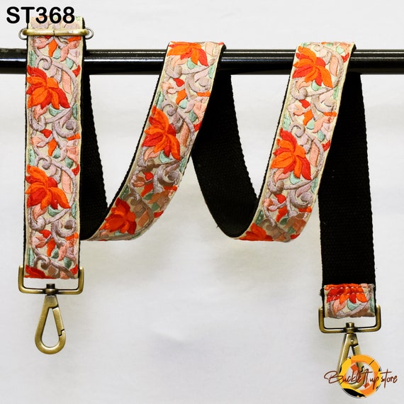 Embroidery guitar Detachable Strap bag belt Embroidered Detachable Guitar Strap Crossbody Strap for  main image 2