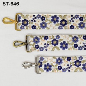Embroidered Purse Strap Crossbody Strap for Purses Handbag Boho Bag Strap Floral Embroidery Replacement Strap Boho Guitar Strap Gift Wife image 4