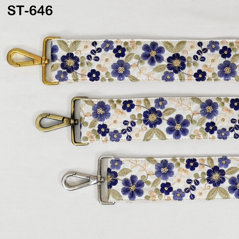 Embroidered Purse Strap Crossbody Strap for Purses Handbag Boho Bag Strap Floral Embroidery Replacement Strap Boho Guitar Strap Gift Wife image 4