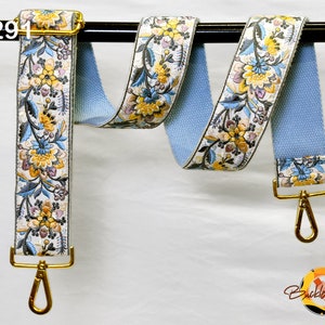 Blau Stickerei Ersatz Geldbörse Gurt Crossbody Gurt für Geldbörsen Floral bestickt Taschengurt Boho Gitarrengurt Handtasche Gurt Geschenk für sie