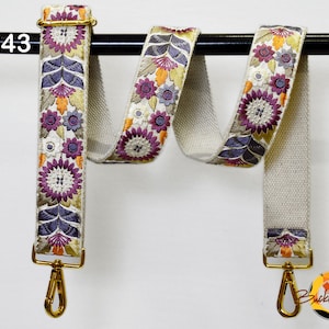 Bestickter Taschengurt Crossbody Gurt für Geldbörsen Boho Taschengurt Stickerei Ersatzgurt Boho Gitarrengurt Handtaschengurt Geschenk für sie