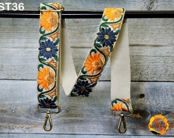 Embroidered Purse Strap Crossbody Strap for Purses Boho Bage Strap Embroidery Replacement Strap Boho Guitar Strap Handbag Strap gift for her