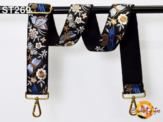 Embroidery guitar Detachable Strap bag belt Embroidered Detachable Guitar Strap Crossbody Strap for  main image 4