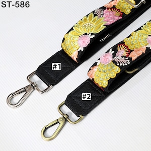 Replacement Crossbody Leather Strap Handbag Boho Bag Shoulder Purses Strap Embroidery Black Adjustable Strap Birthday Gift for Sister Mother