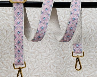 Alça de bolsa de mensageiro bordada, alça transversal para bolsas, alça de guitarra de substituição com bordado boho, alça de bolsa de mão, presente para mãe e amigos
