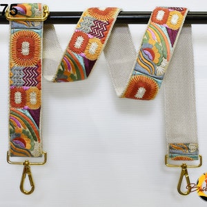 Geschenk für Tochter Ersatzhandtasche Boho Taschengurt bestickt Kameragurt Crossbody Gurt für Geldbörsen Stickerei verstellbarer Gitarrengurt