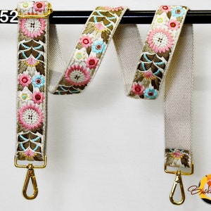 Embroidered Purse Strap Crossbody Strap for Purses Boho Bags Strap Embroidery Replacement Strap Boho Guitar Strap Handbag Strap gift for her