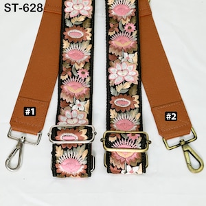Crossbody Strap Ersatz Braun Leder Handtasche Boho Messenger Bag Verstellbarer Riemen Geldbörsen, Laptop Taschen Stickerei Weihnachtsgeschenk Schwester