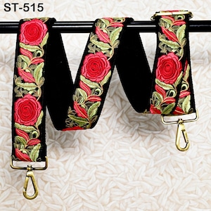 Bestickter Geldbörsengurt Crossbody Gurt für Geldbörsen Handtasche Boho Taschengurt Blumenstickerei Ersatzgurt Boho Gitarrengurt Geschenk für sie