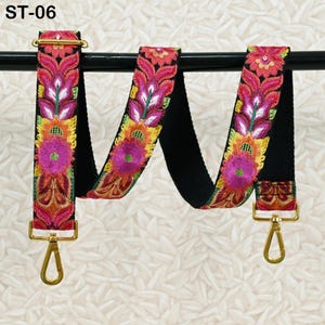 Embroidered Purse Strap Crossbody Strap for Purses Boho Bage Strap Embroidery Replacement Strap Boho Guitar Strap Handbag Strap gift for her