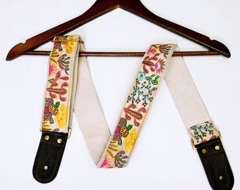 Adjustable Acoustic Guitar Strap Instrument Fender Electric Guitar Bass Leather Ukulele  Unique Blues Gift for Guitar Player Musician Sister