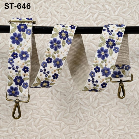 Embroidered Purse Strap Crossbody Strap for Purses Handbag Boho Bag Strap Floral Embroidery Replacement Strap Boho Guitar Strap Gift Wife