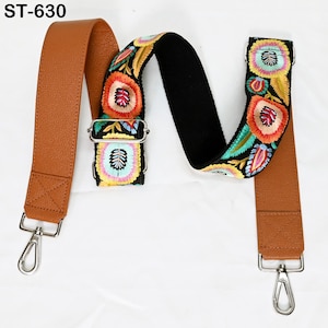 Ersatzriemen Crossbody Leder Handtasche Verstellbarer Gurt Messenger Bag Schultergurt Geldbörsen Stickerei Braun Geburtstagsgeschenk für Mutter