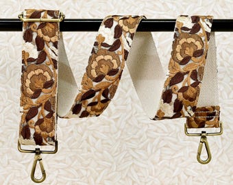 Embroidered Floral Purse Strap: Adjustable Boho Crossbody Bag Strap