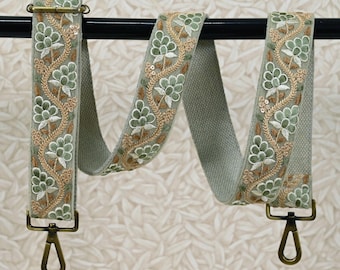 Alça de bolsa bordada, alça transversal para bolsas, alça de bolsa boho, alça de substituição bordada, alça de guitarra, alça de bolsa de mão, presente para esposa