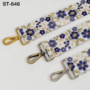 Embroidered Purse Strap Crossbody Strap for Purses Handbag Boho Bag Strap Floral Embroidery Replacement Strap Boho Guitar Strap Gift Wife image 5