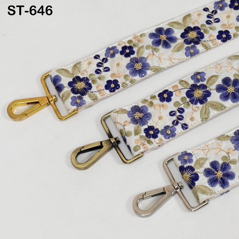 Embroidered Purse Strap Crossbody Strap for Purses Handbag Boho Bag Strap Floral Embroidery Replacement Strap Boho Guitar Strap Gift Wife image 5
