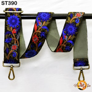 Bestickter Ersatzriemen für Geldbörsen Crossbody Gurt für Geldbörsen Handtasche Boho Taschengurt Blumenstickerei Gurt Boho Gitarrengurt Geschenk für sie