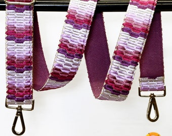 Mauve Embroidery Replacement Strap Embroidered Purse Strap Crossbody Strap for Purses Boho Bag Strap Guitar Strap Handbag Strap Gift for Mom
