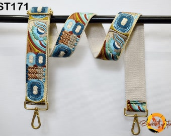 Replacement Handbag Boho Bag Strap Embroidered Camera Strap Crossbody Strap for Purses Embroidery Adjustable Guitar Strap Gift for Daughter