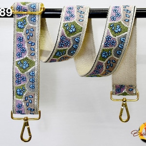 Cinghia di ricambio per borsa, tracolla per borse, tracolla per borse ricamata in stile boho, tracolla per chitarra boho, tracolla per borsa ricamata, regalo per lei