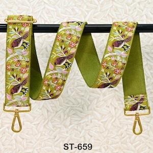 Embroidered Purse Strap Crossbody Strap for Purses Handbag Boho Bag Strap Embroidery Replacement Strap Guitar Strap Gift Daughter Friend