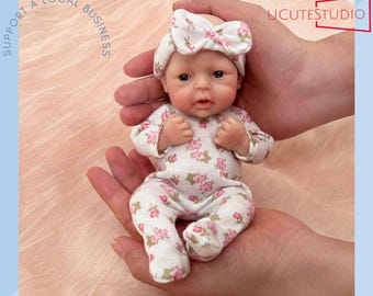 7-Inch Silicone Reborn Baby Doll: Handcrafted Platinum Girl