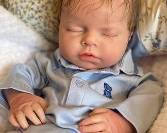 Full Solid Silicone Reborn Baby Doll - Open Mouth, Rooted Hair Option - Lifelike Newborn Art Doll - Doll Gift - reborn doll