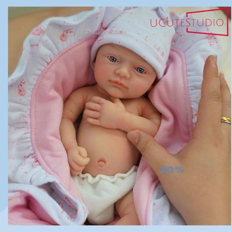 Silicone Reborn Doll 33cm Lifelike Painted Skin Open Mouth main image 1