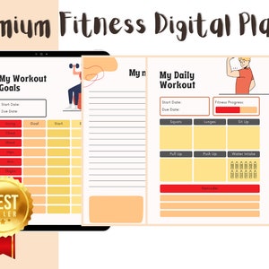 Fitness Planner | Workout Planner | Weight Loss Wellness Journal| Digital Fitness Planner| Health Meal Self Care Tracker| Fitness Printable