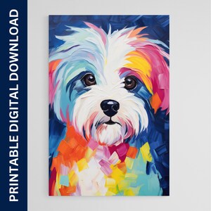 Havanese Dog Poster, Dog Art, Artwork, Gift, Poster, Print, Wall Art, Home Décor, Digital Download, Printable Wall Art