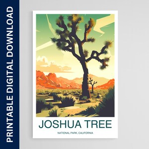 Joshua Tree National Park Poster, National Park Print, Vintage Poster, Wall Art, Home Decor, Printable Digital Download