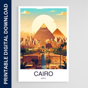 Cairo Travel Poster, Egypt Art, Artwork, Gift, Poster, Print, Wall Art, Home Décor, Digital Download, Printable Wall Art