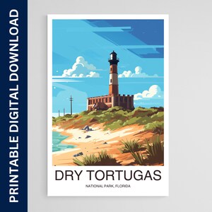 Dry Tortugas National Park Poster, Florida Print, Wall Art, Gift, Home Decor, Travel, Printable Wall Art, Digital Download
