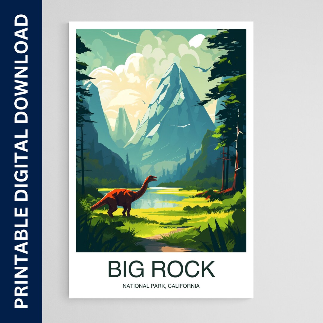 Big Rock National Park Poster, California Print, Wall Art, Gift, Home ...
