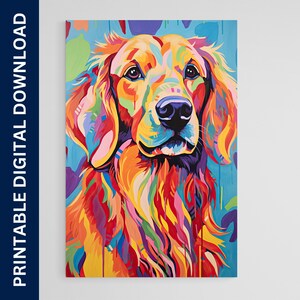 Golden Retriever Dog Poster, Matisse Dog Art, Artwork, Gift, Poster, Print, Wall Art, Home Décor, Digital Download, Printable Wall Art