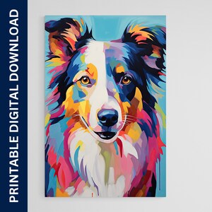 Border Collie Dog Poster, Dog Art, Artwork, Gift, Poster, Print, Wall Art, Home Décor, Digital Download, Printable Wall Art