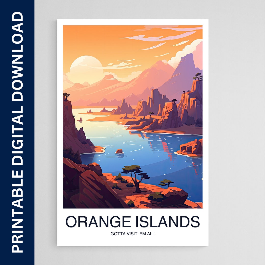 Orange Islands Travel Poster, Space Art, Artwork, Gift, Poster, Print ...