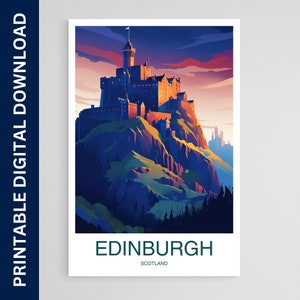 Edinburgh Cityscape Print Edinburgh Home Decor Art Edinburgh Wall Art Scotland Enthusiast Gift Wall Hanging, Printable Digital Download