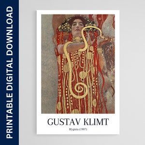 Affiche du musée Klimt, Art Hygieia, oeuvre d&#39;art, cadeau, affiche, impression, art mural, décoration d&#39;intérieur, téléchargement numérique, art mural imprimable