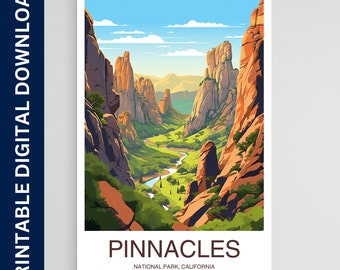 Pinnacles National Park Poster, California Print, Wall Art, Gift, Home Decor, Travel, Printable Wall Art, Digitale Download